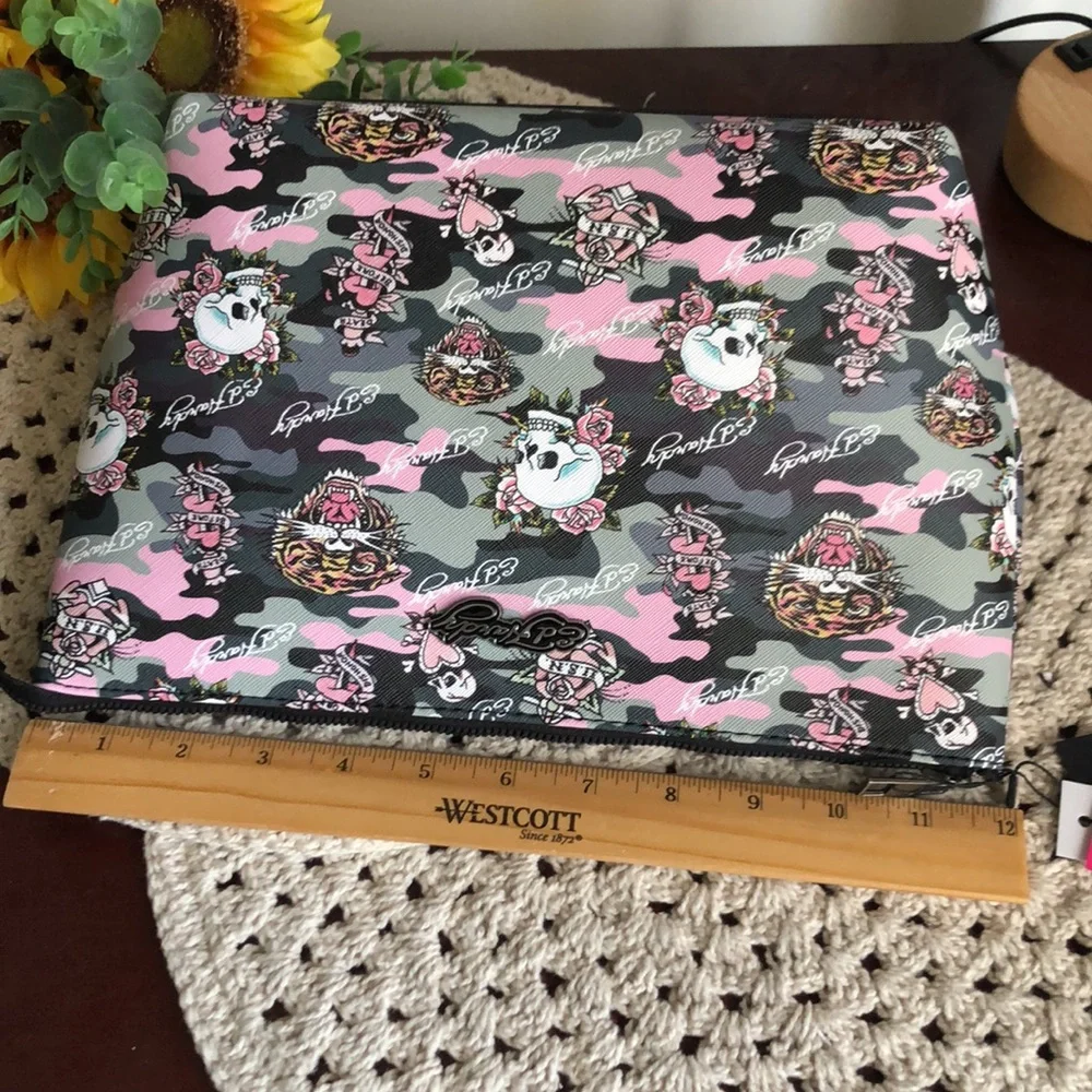 Ed Hardy Pink and Black Women's COSMETIC Case Bag